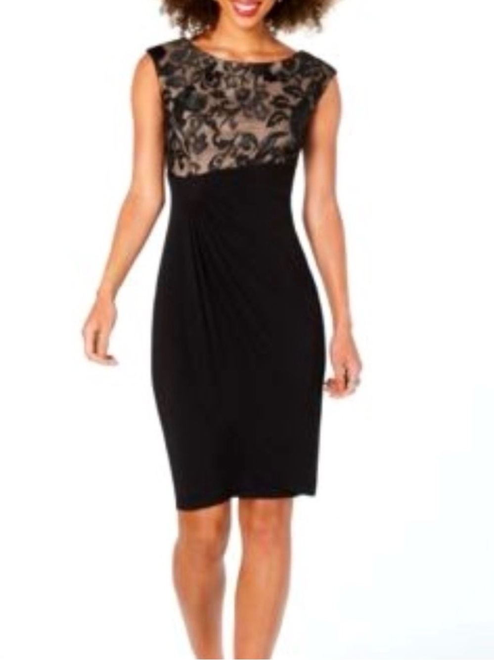 NWT! Connected Apparel Womens Applique Ruched Wrap Dress Sz 10